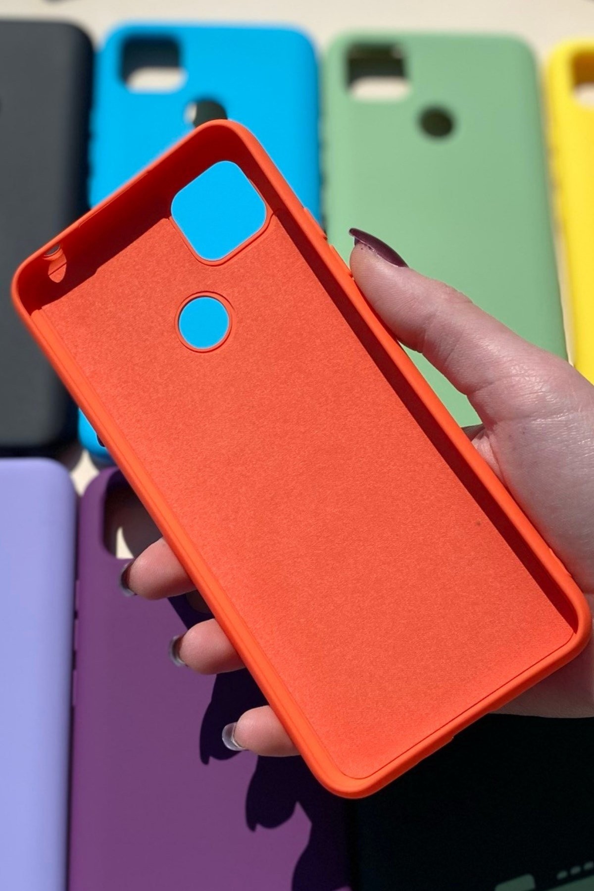 Xiaomi Redmi 9C Silikon Lansman Kılıf Turuncu