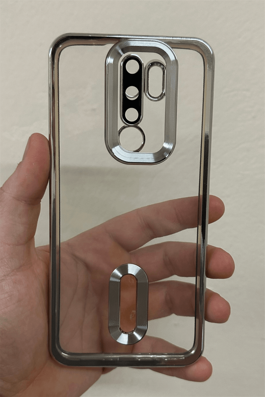 Redmi Note 8 Pro Uyumlu Logo Açık Elegance Kılıf Gümüş