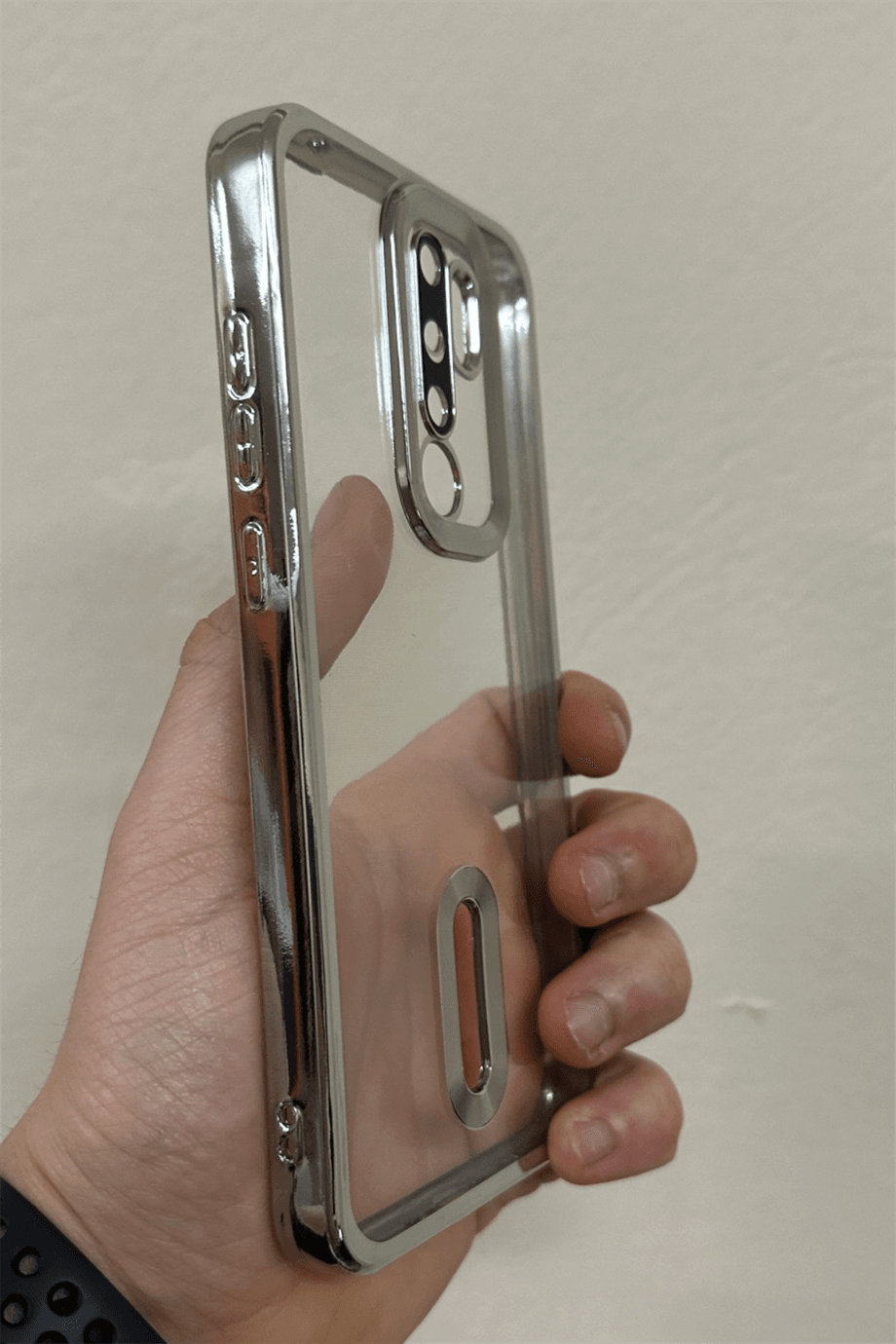 Redmi Note 8 Pro Uyumlu Logo Açık Elegance Kılıf Gümüş