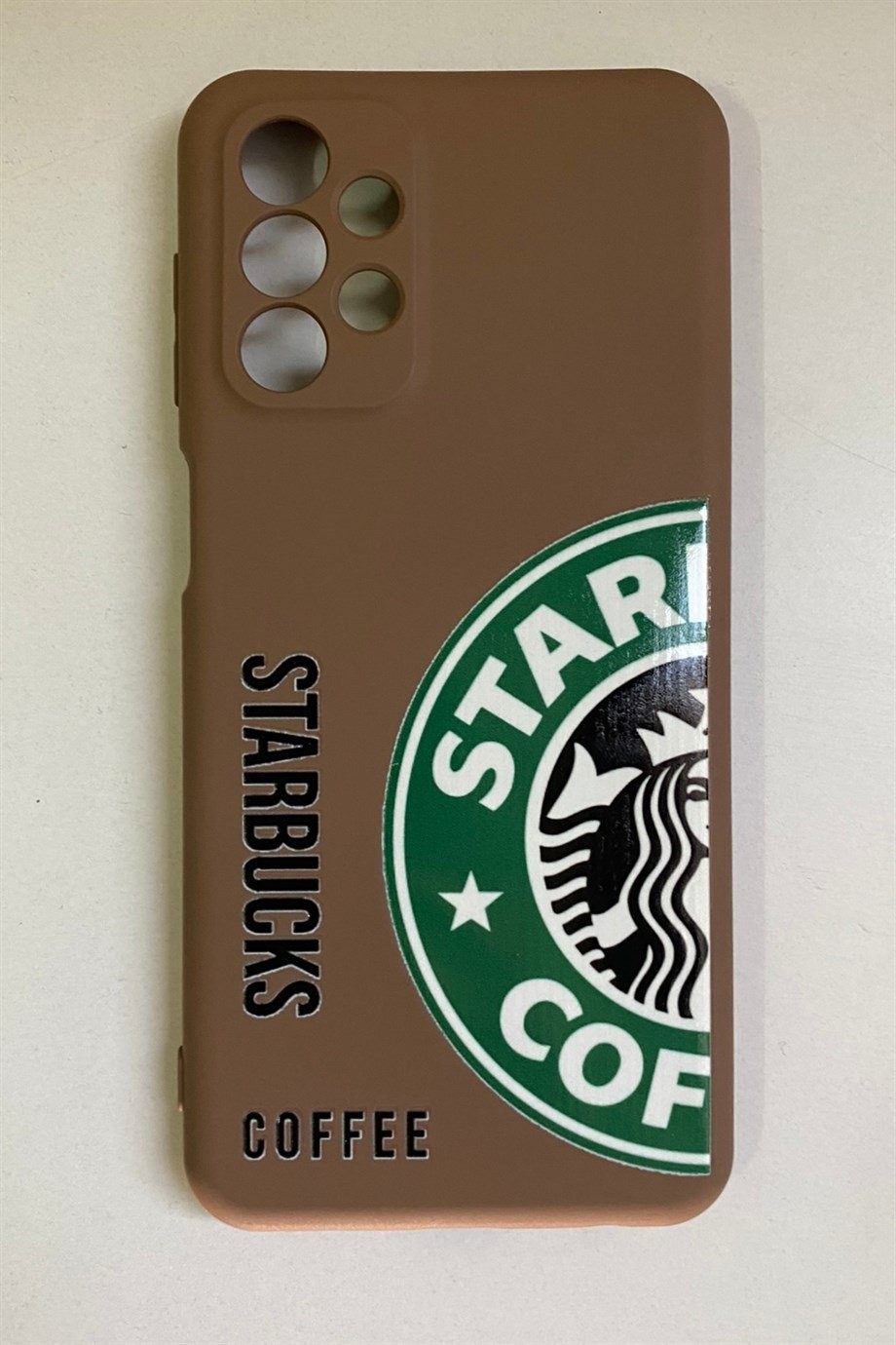 Samsung Galaxy A23 Starbucks Desenli Lansman Kılıf Kahverengi