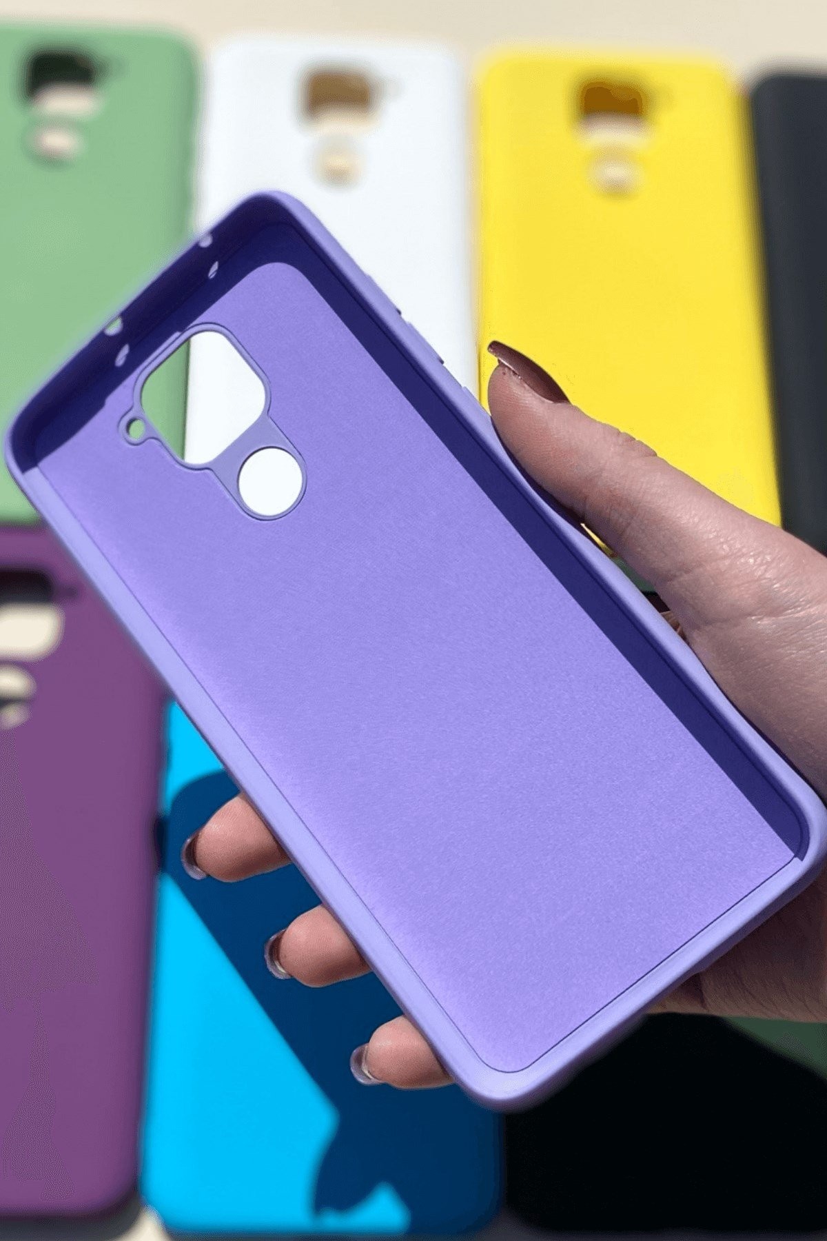 Xiaomi Redmi Note 9 Silikon Lansman Kılıf Lila