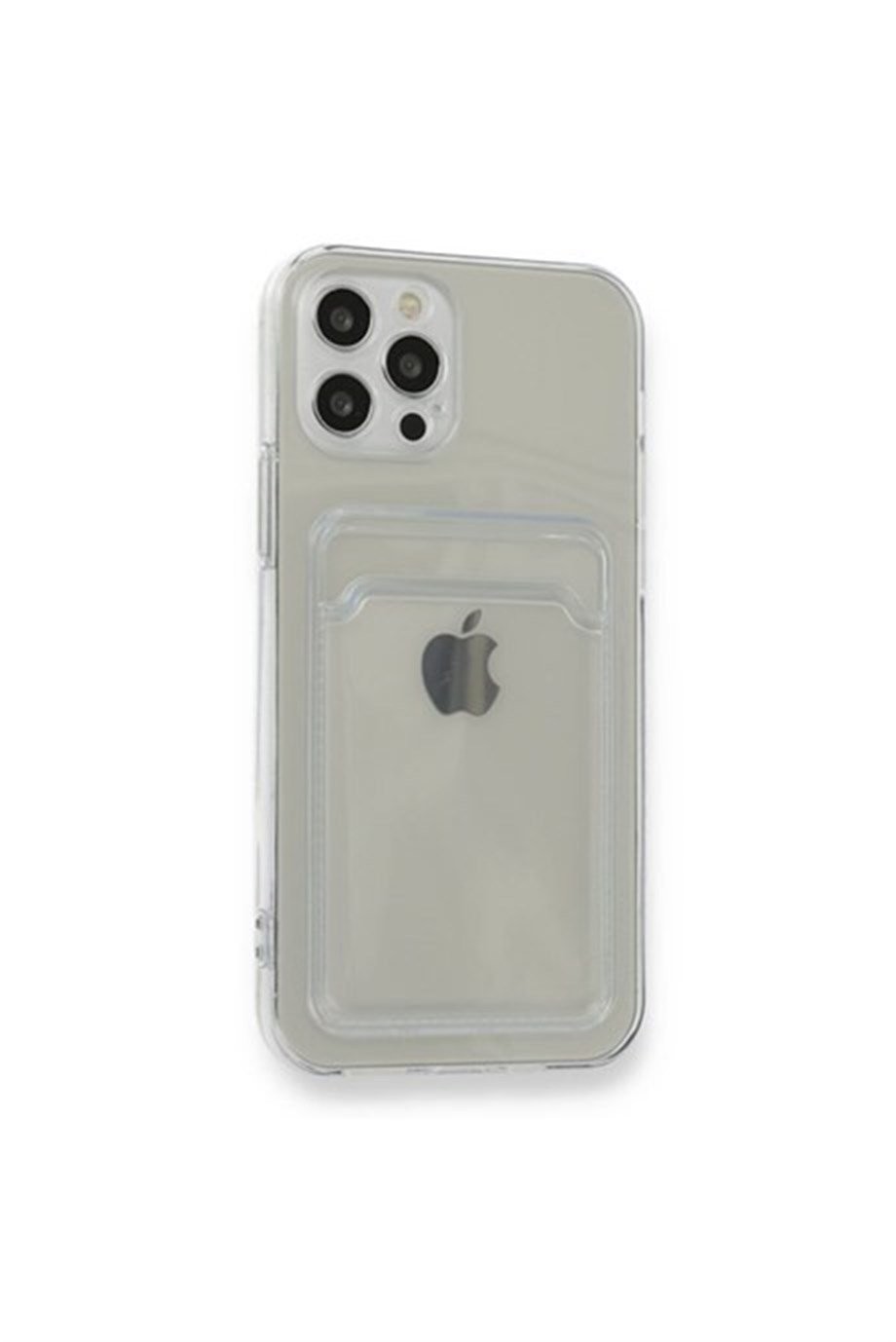 iPhone 12 Pro Max Uyumlu Kart Bölmeli Şeffaf Kılıf