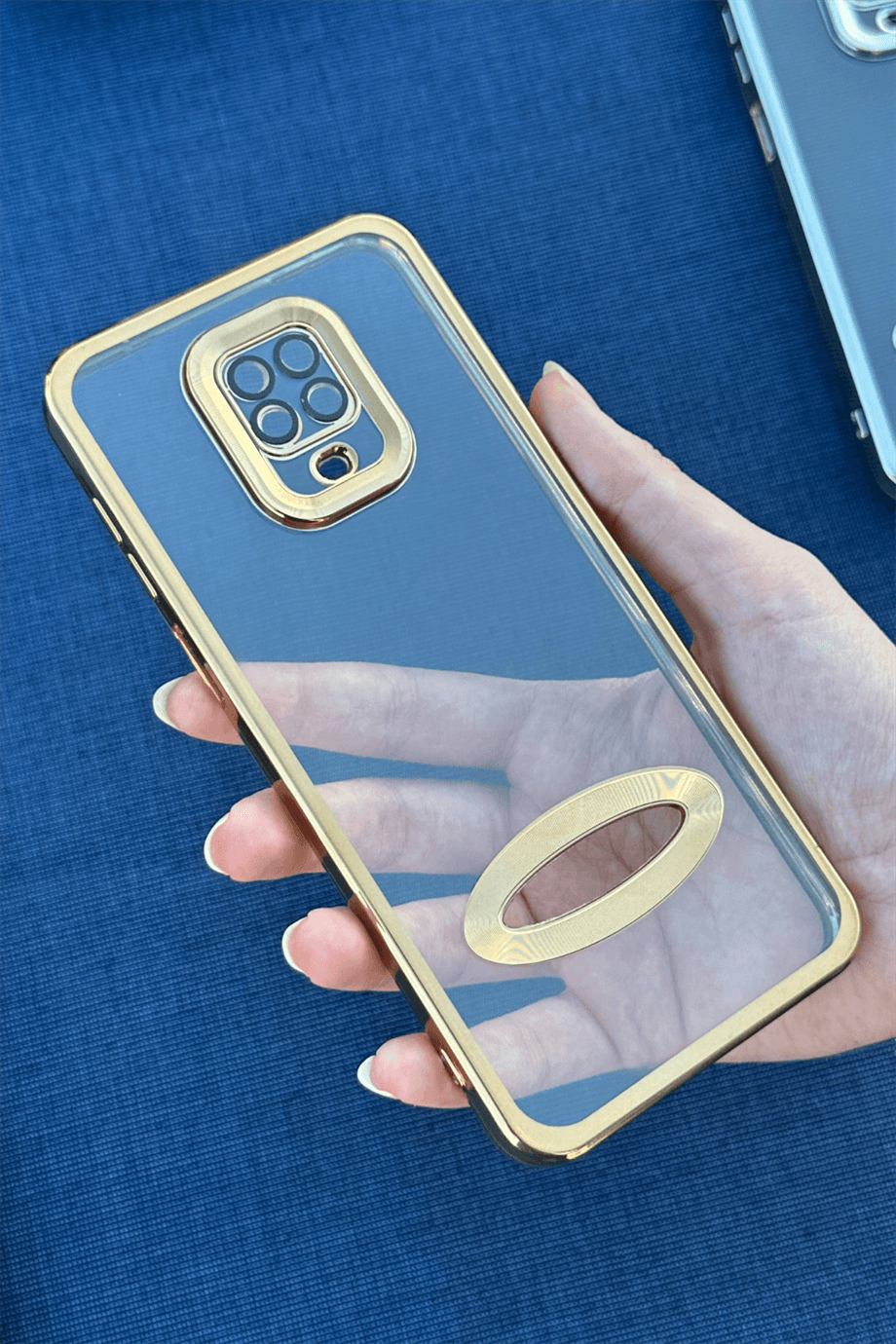 Redmi Note 9 Pro / 9s Uyumlu Logo Açık Elegance Kılıf Gold