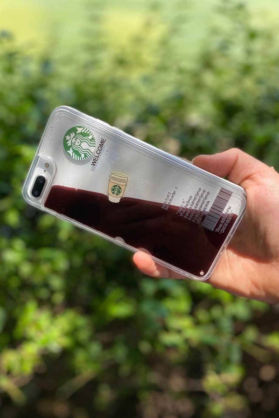 iPhone 6 Plus / 6s Plus Starbucks Temalı Sulu Kılıf Koyu Kahverengi