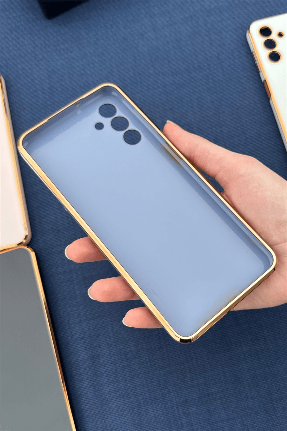 Galaxy A04s Uyumlu Renkli Elegance Silikon Kılıf Lavanta