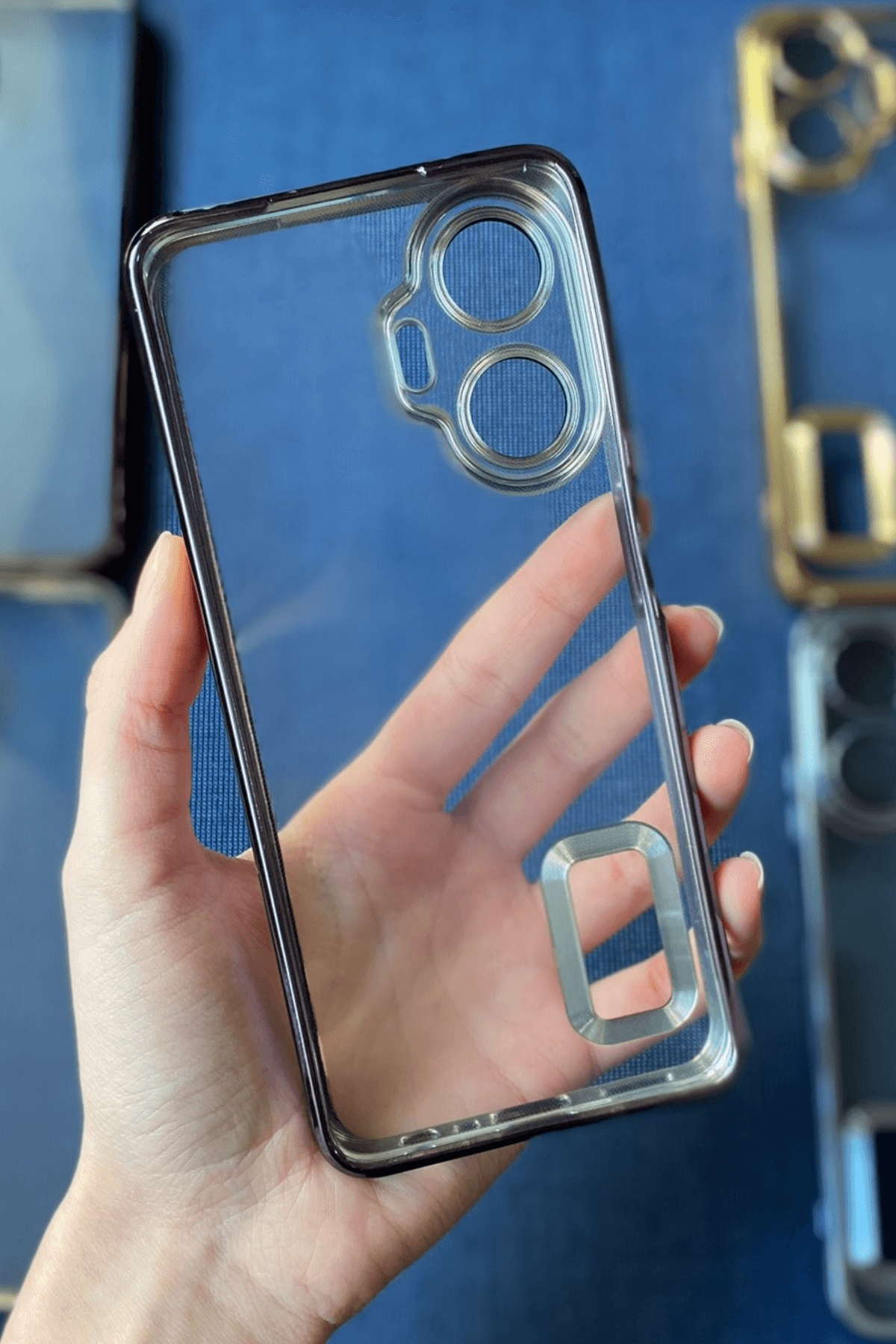 Realme C55 Uyumlu Logo Açık Elegance Kılıf Mor