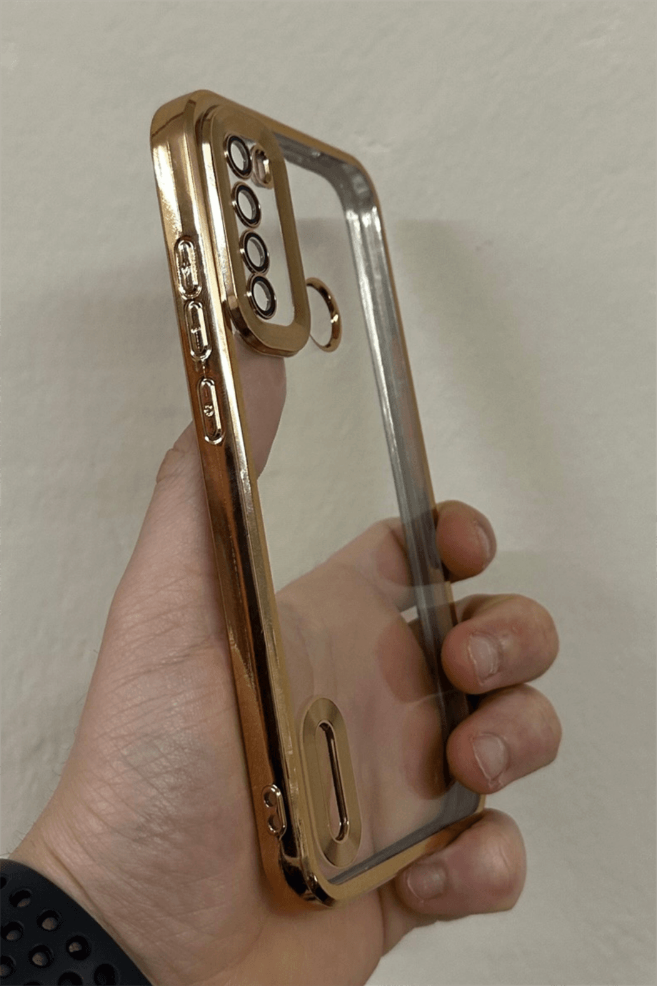 Redmi Note 8 Uyumlu Logo Açık Elegance Kılıf Gold