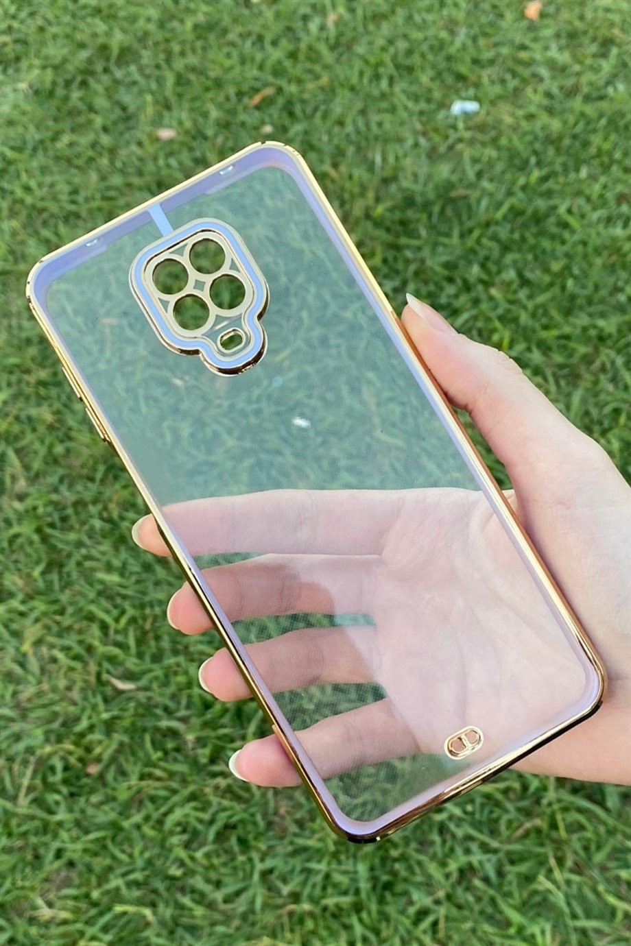 Redmi Note 9 Pro / 9s Gold Kenar Elegance Kılıf Lila