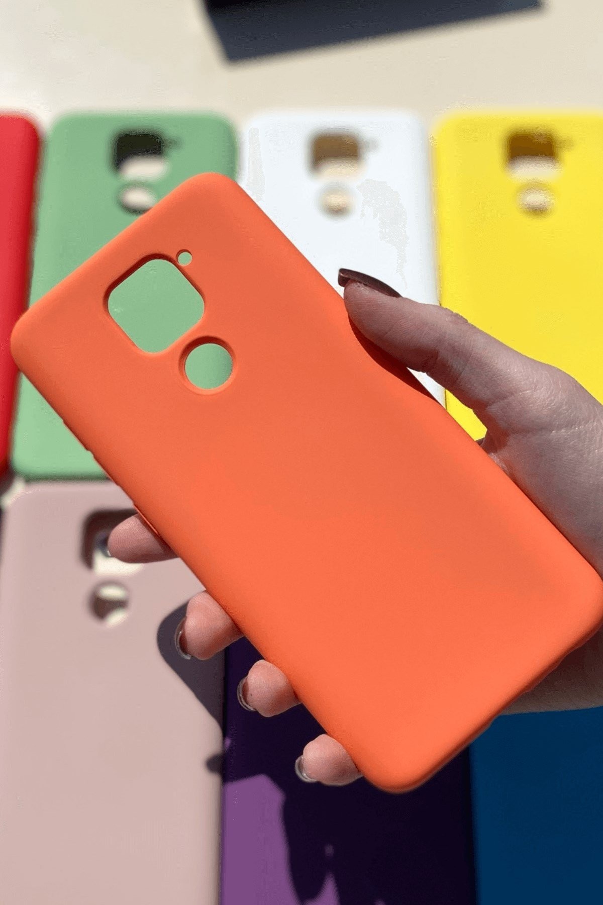 Xiaomi Redmi Note 9 Silikon Lansman Kılıf Turuncu