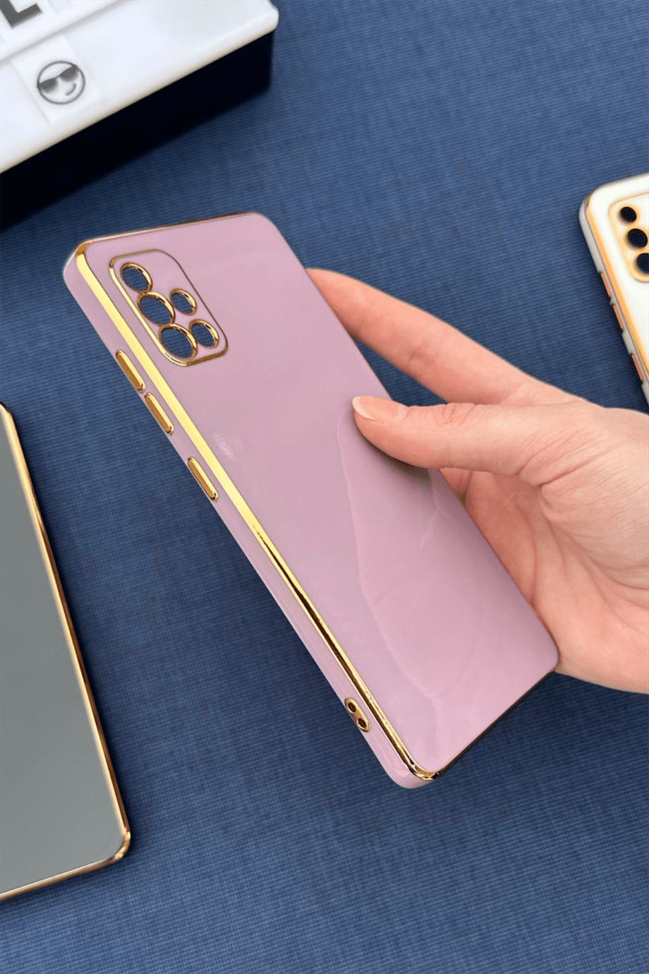 Galaxy A71 Uyumlu Renkli Elegance Silikon Kılıf Gülkurusu