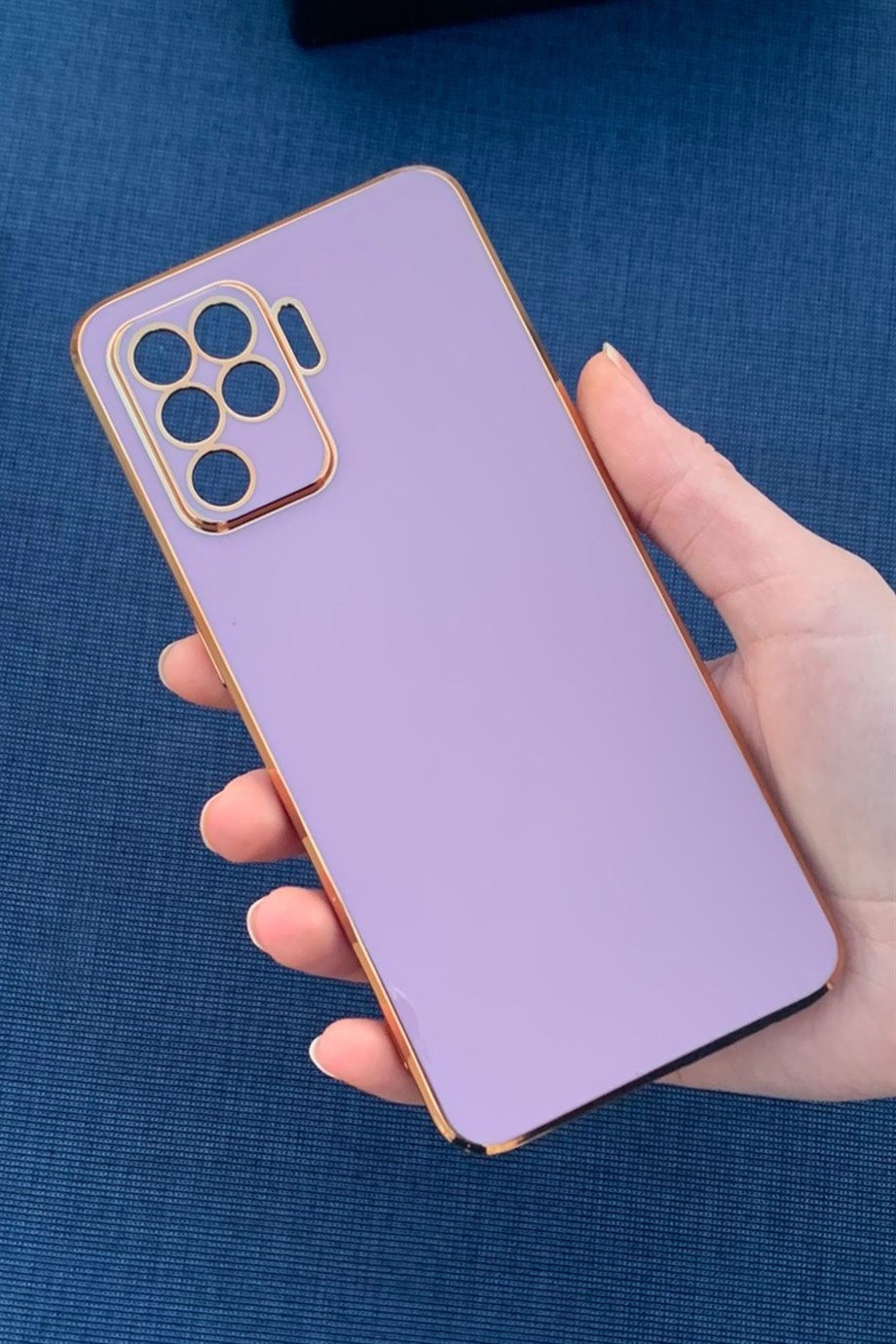 Oppo Reno 5 Lite Uyumlu Renkli Elegance Silikon Kılıf Gül Kurusu