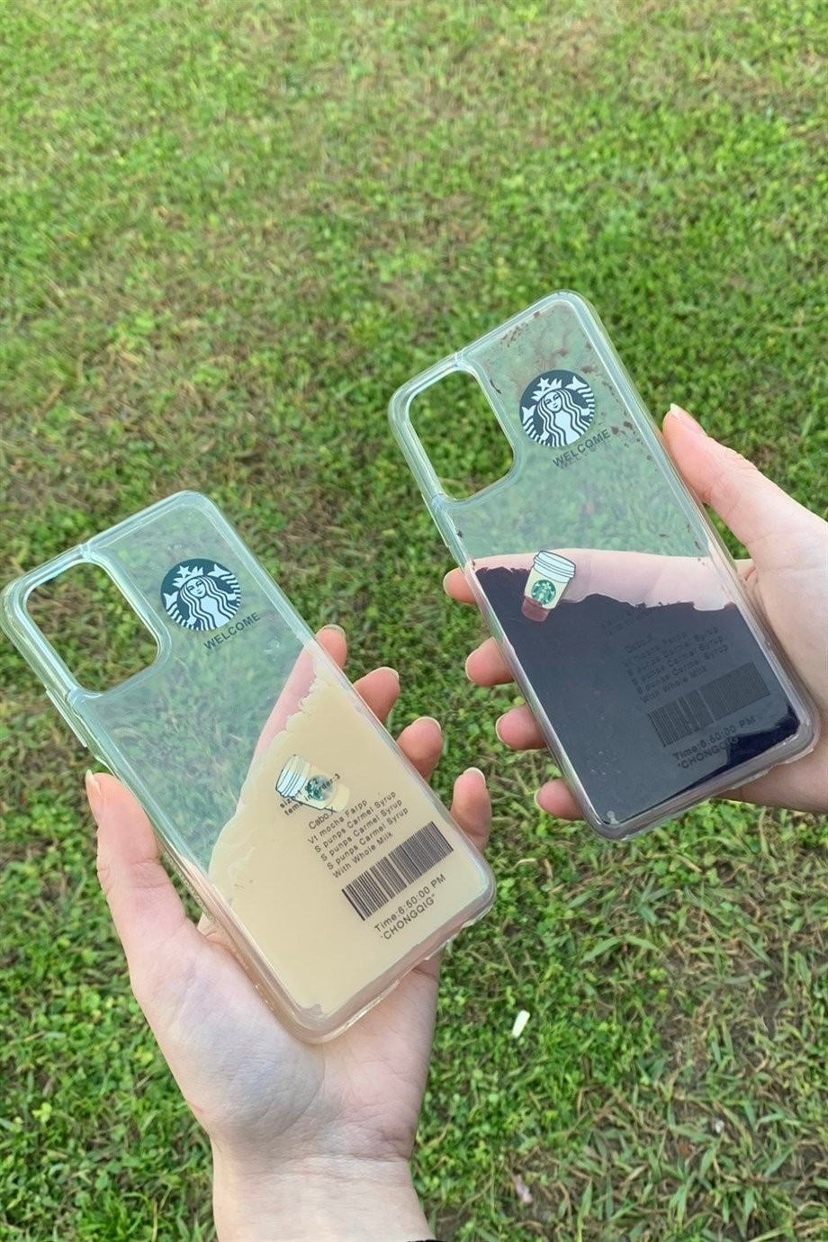 Redmi Note 10 / Note 10s Uyumlu Starbucks Temalı Sulu Kılıf Koyu Kahverengi