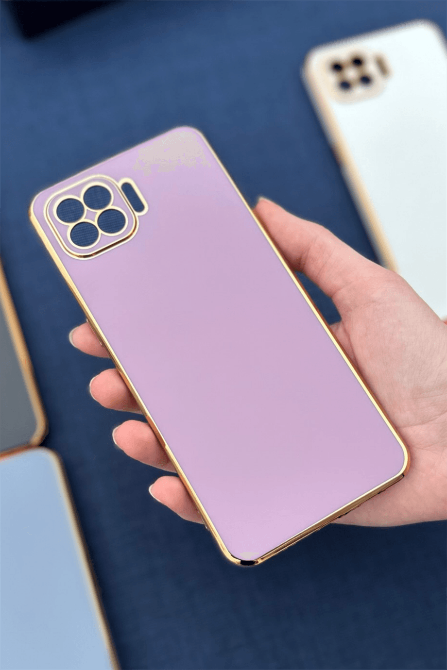 Oppo Reno 4 Lite Uyumlu Renkli Elegance Silikon Kılıf Gülkurusu