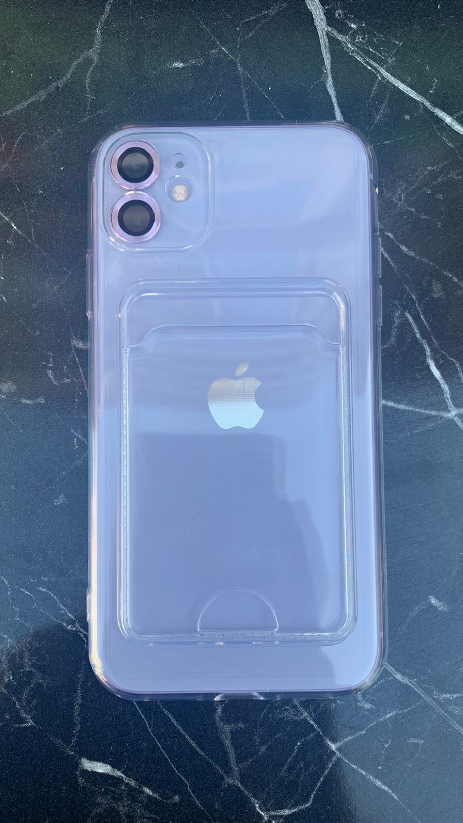 iPhone 11 Uyumlu Kart Bölmeli Şeffaf Kılıf