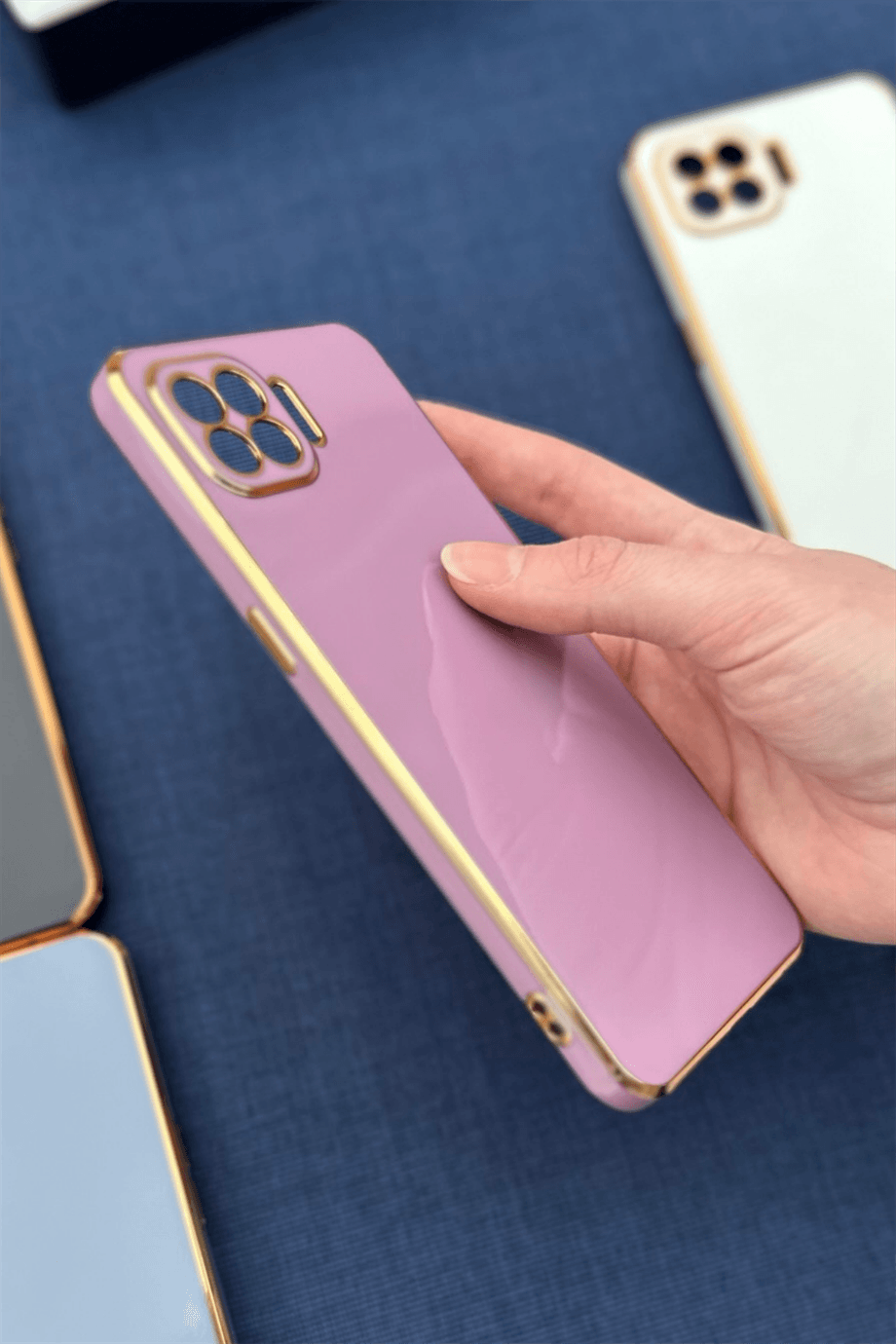 Oppo Reno 4 Lite Uyumlu Renkli Elegance Silikon Kılıf Gülkurusu