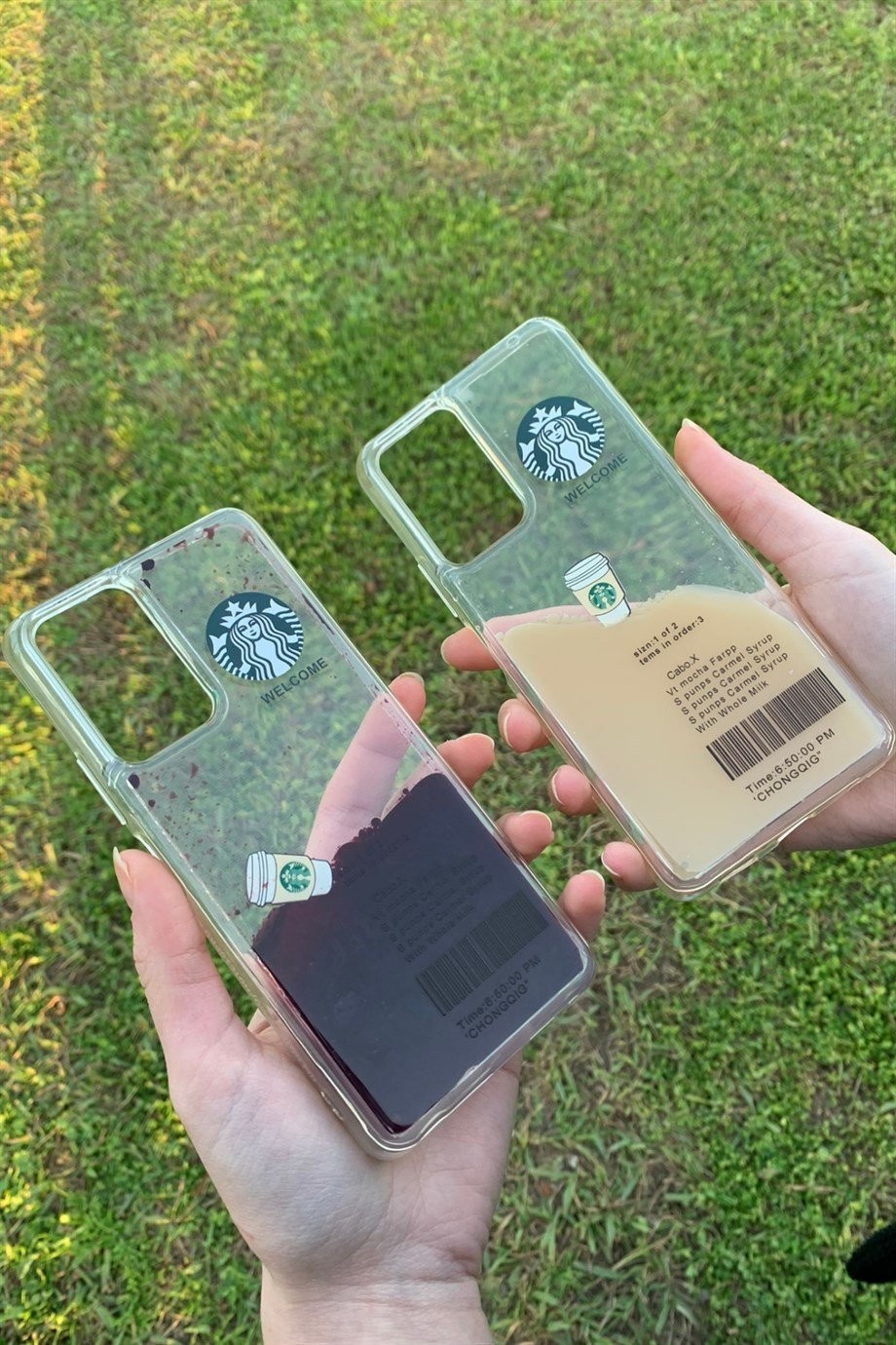 Redmi Note 10 Pro Uyumlu Starbucks Temalı Sulu Kılıf Koyu Kahverengi