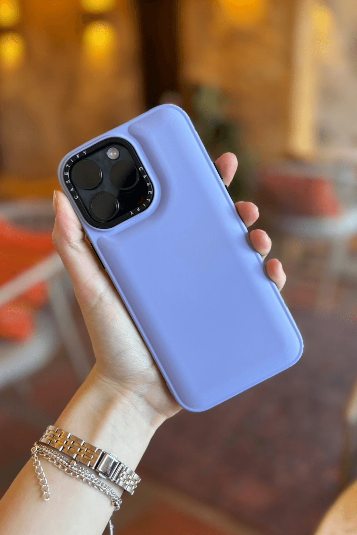 iPhone 11 Pro Max Uyumlu Puffy Şişme Silikon Kılıf Lila