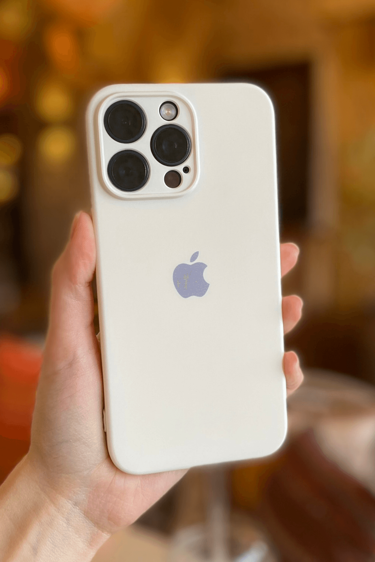 iPhone 11 Pro Max Uyumlu Logolu Lansman Kılıf Beyaz