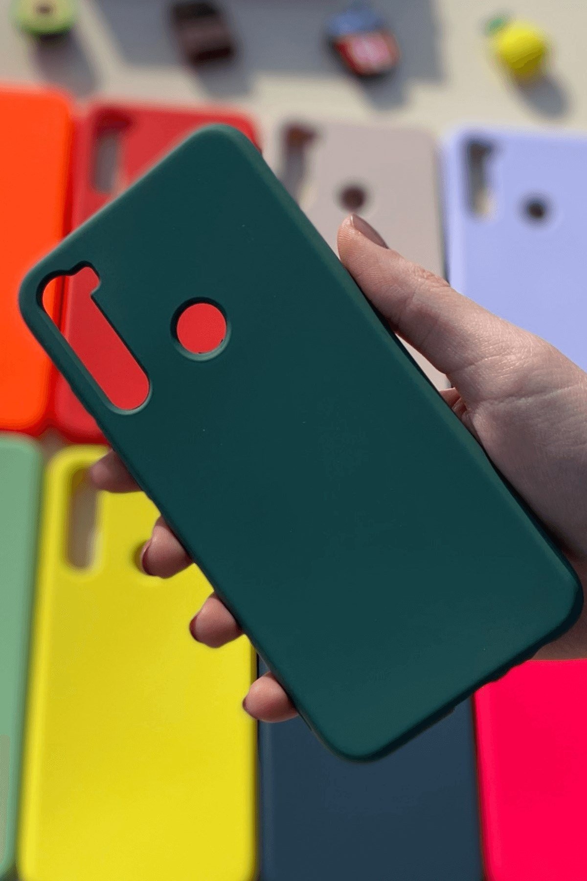 Xiaomi Redmi Note 8 Silikon Lansman Kılıf Haki