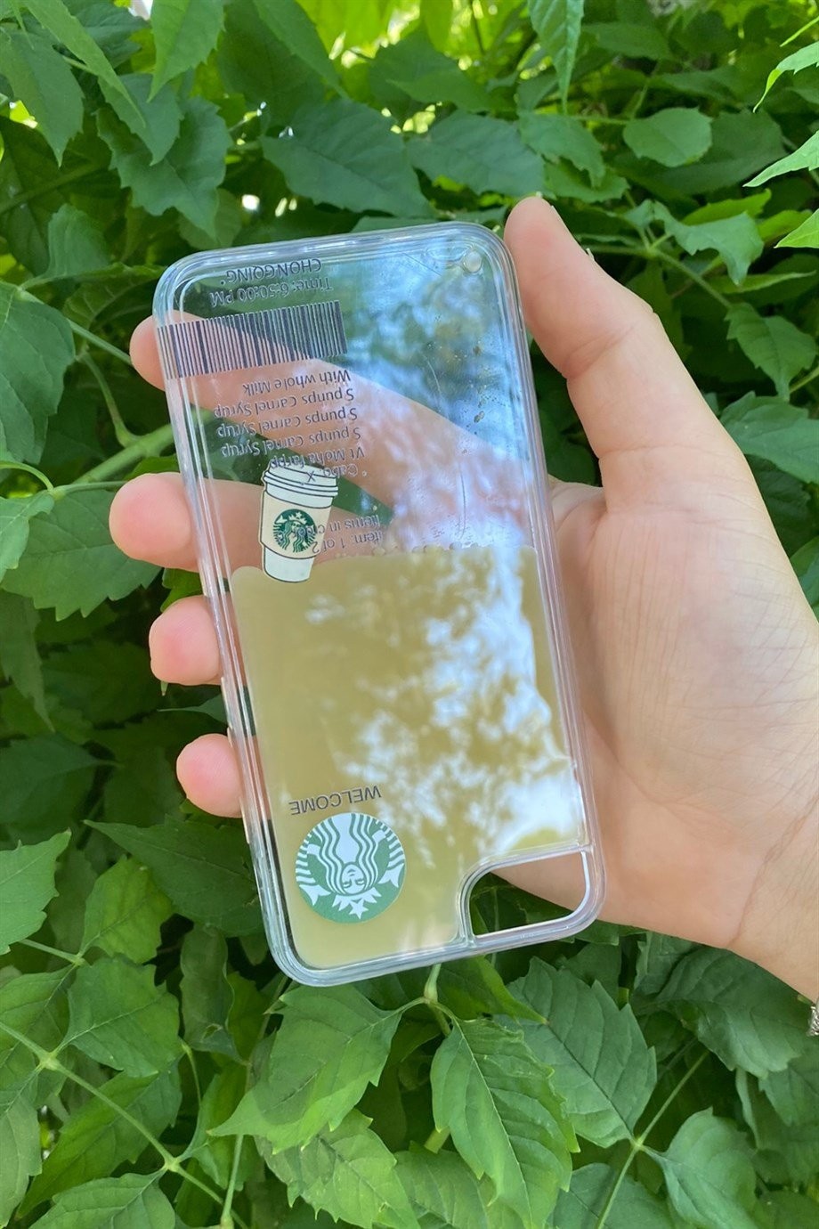 iPhone 6 / 6s Starbucks Temalı Sulu Kılıf Açık Kahverengi