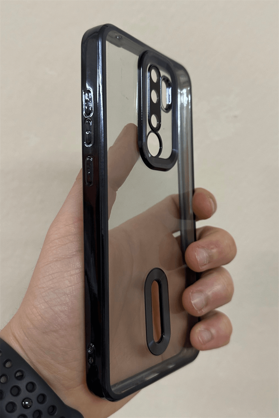 Redmi Note 8 Pro Uyumlu Logo Açık Elegance Kılıf Siyah