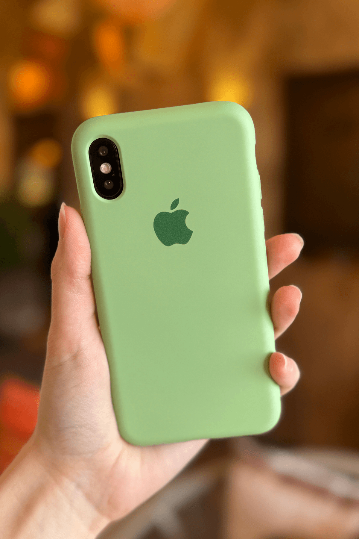 iPhone Xs Max Uyumlu Logolu Lansman Kılıf Yeşil