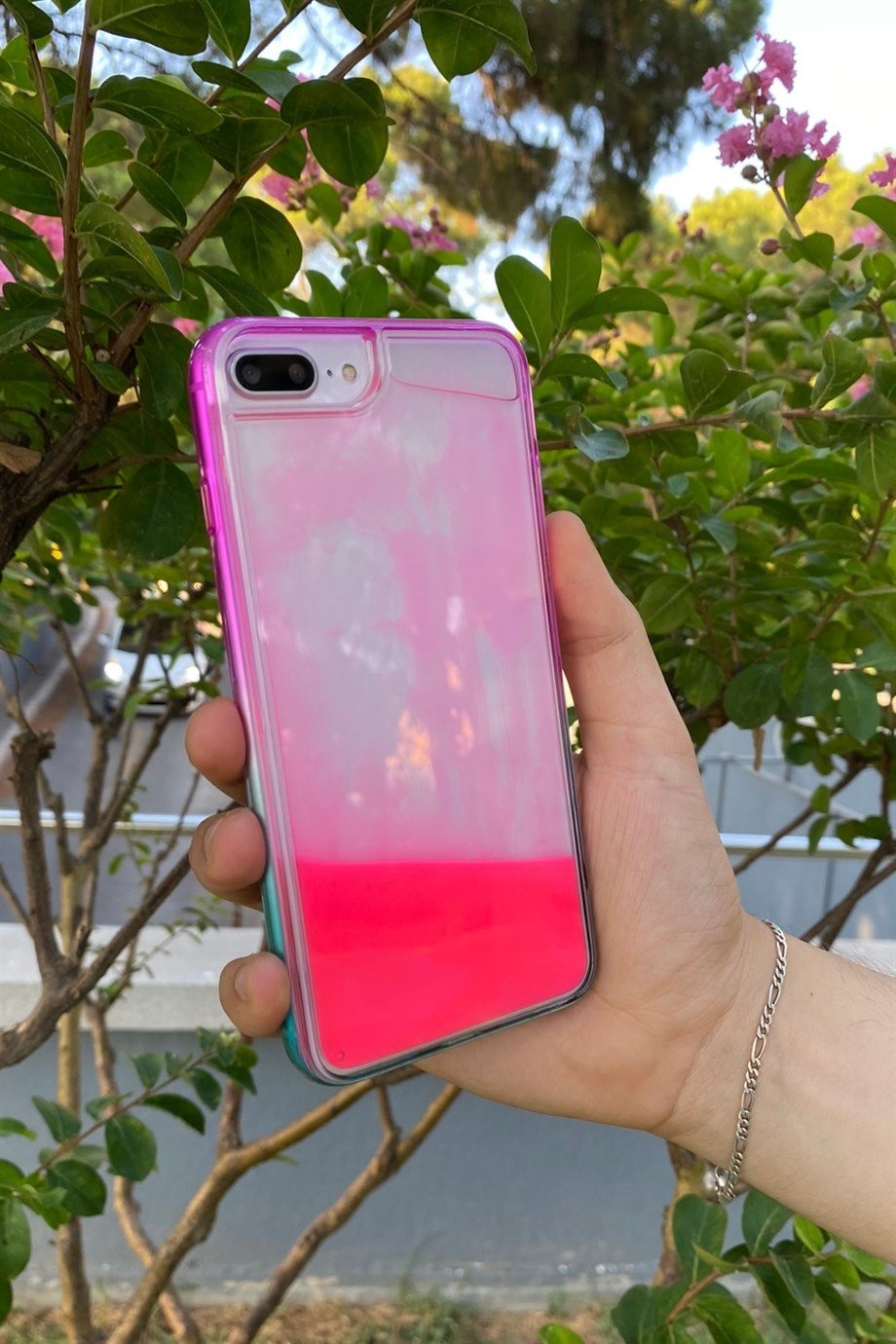 iPhone 7 Plus / 8 Plus Uyumlu Sulu Fosforlu Kılıf Pembe