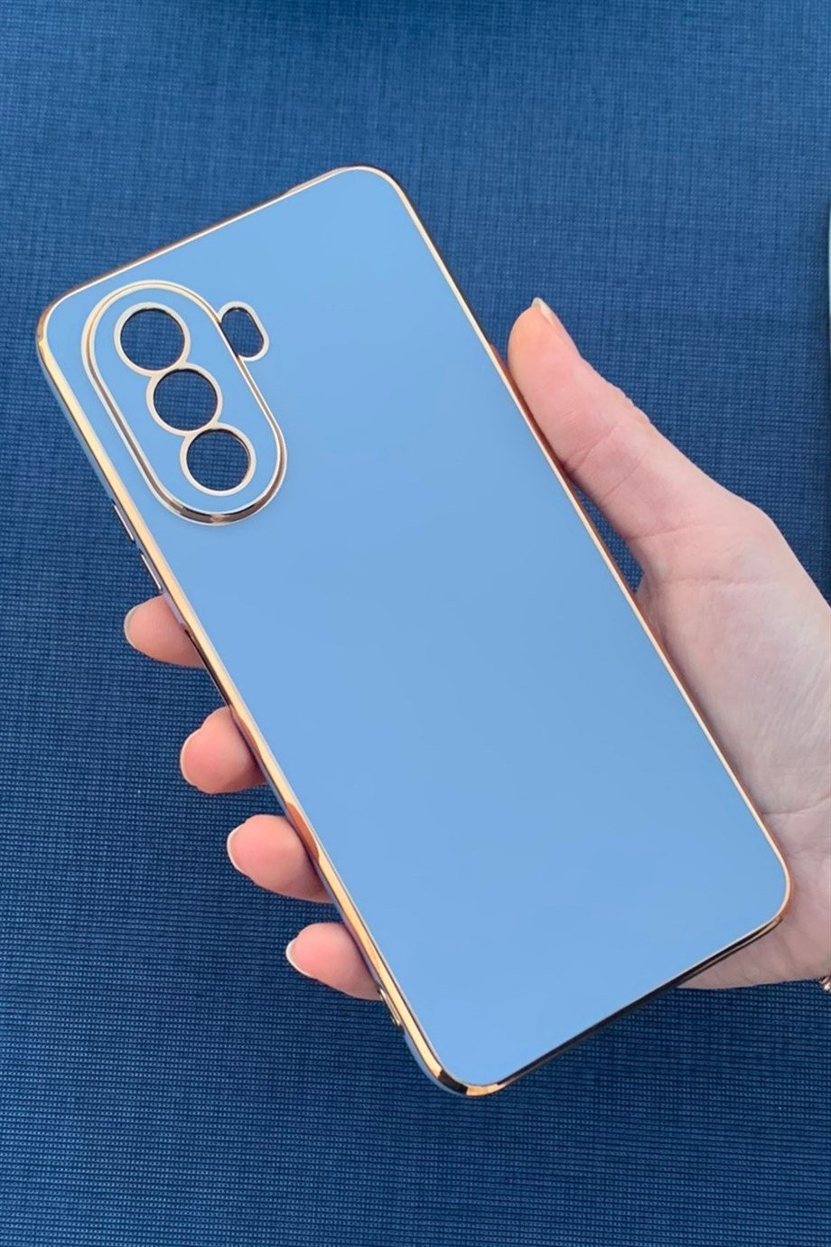 Huawei Nova Y70 Uyumlu Renkli Elegance Silikon Kılıf Lavanta