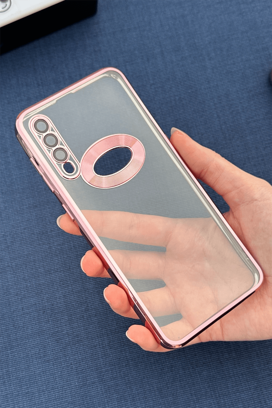 Galaxy A50 / A30s Uyumlu Logo Açık Elegance Kılıf Pembe