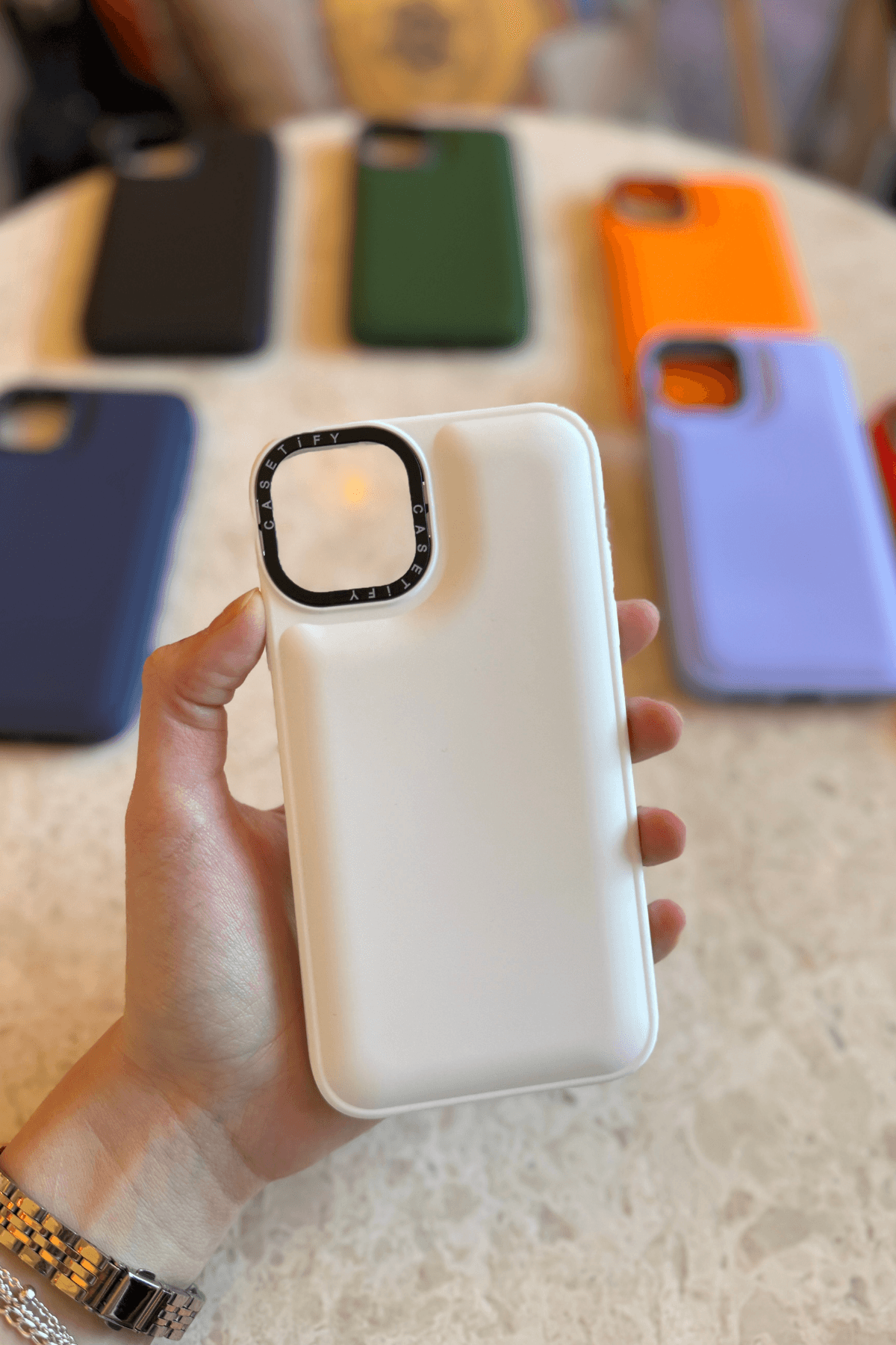 iPhone 11 Uyumlu Puffy Şişme Silikon Kılıf Beyaz