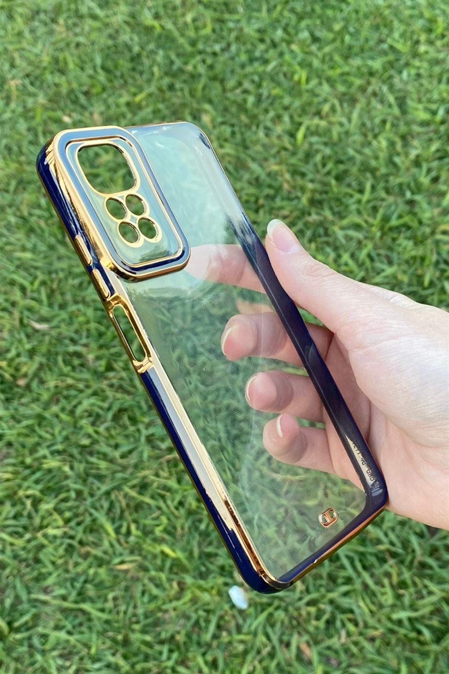 Redmi Note 11 / Note 11s Gold Kenar Elegance Kılıf Mavi