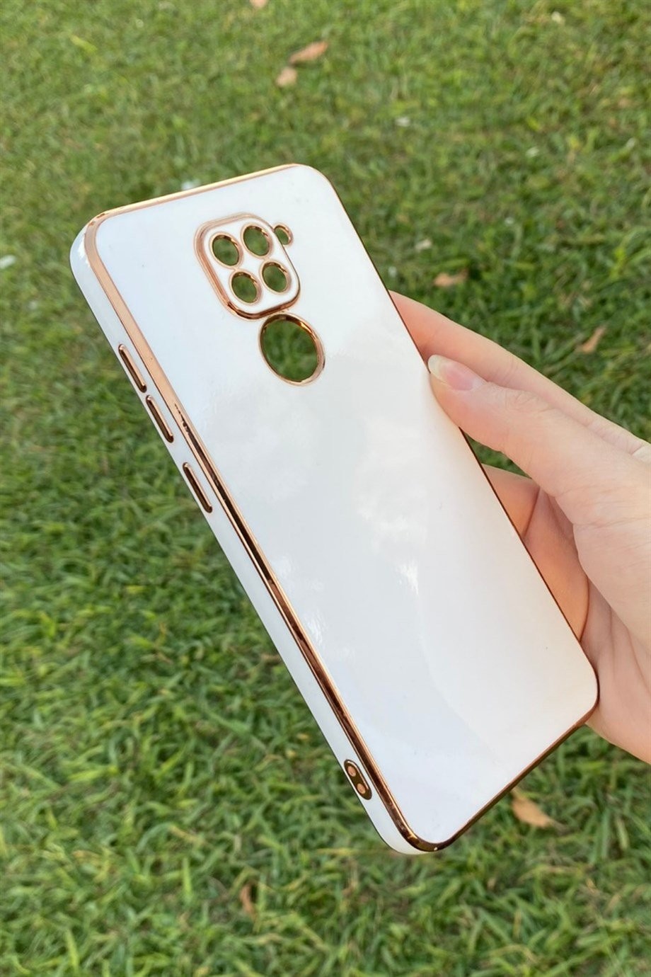 Redmi Note 9 Uyumlu Renkli Elegance Silikon Kılıf Beyaz