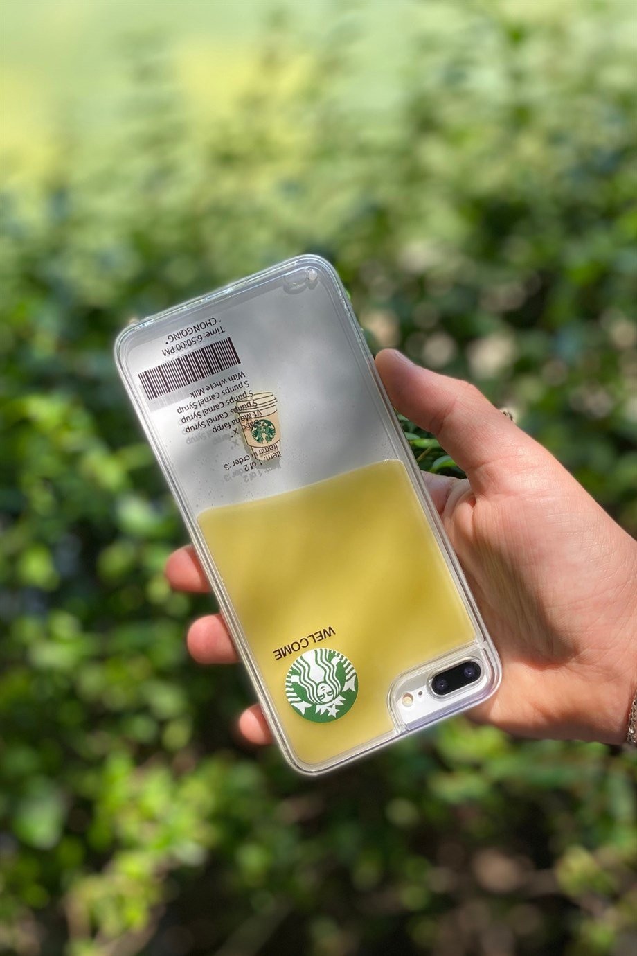 iPhone 6 Plus / 6s Plus Starbucks Temalı Sulu Kılıf Açık Kahverengi