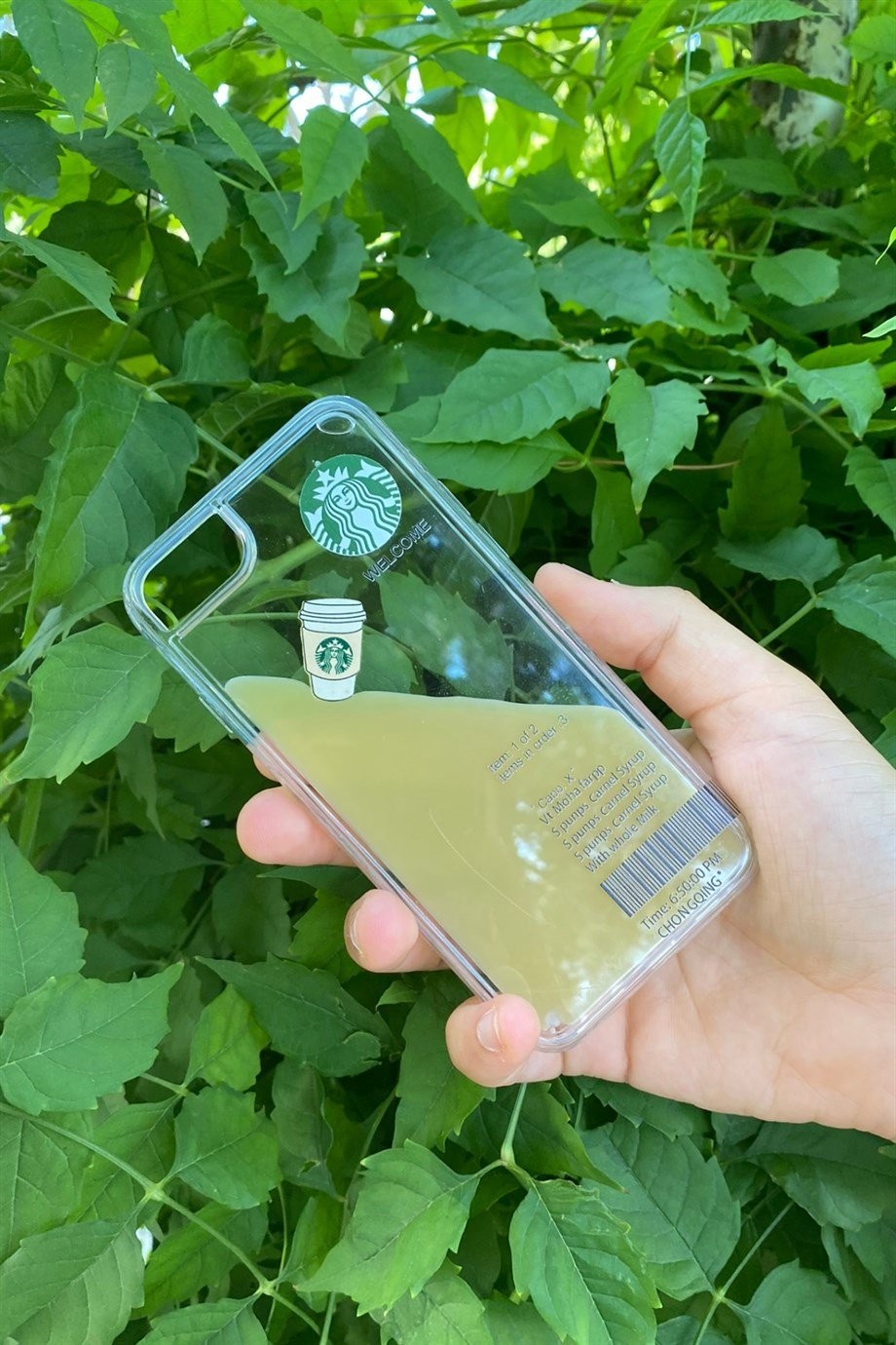 iPhone 7 / 8 Starbucks Temalı Sulu Kılıf Açık Kahverengi