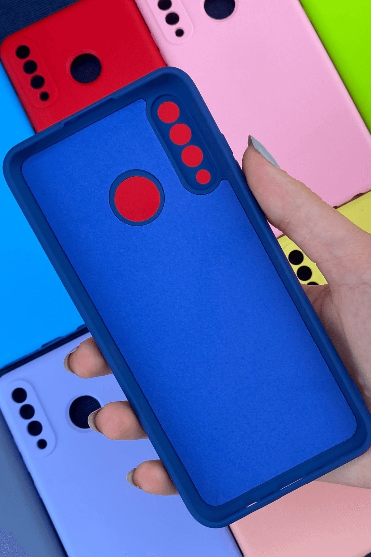 Huawei P30 Lite Kamera Korumalı Lansman Kılıf Koyu Mavi