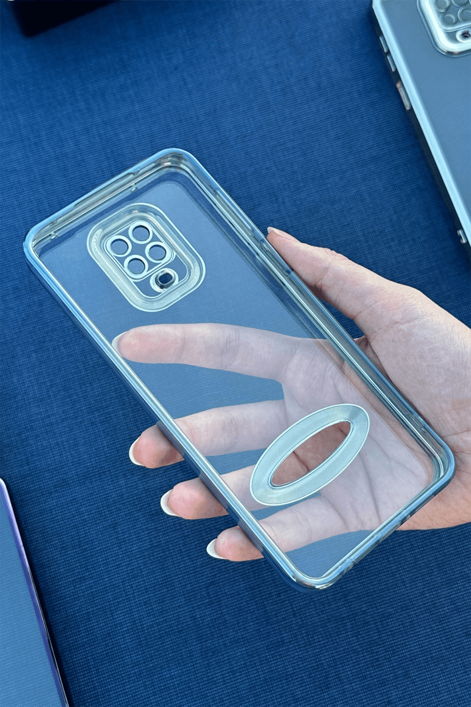 Redmi Note 9 Pro / 9s Uyumlu Logo Açık Elegance Kılıf Mavi