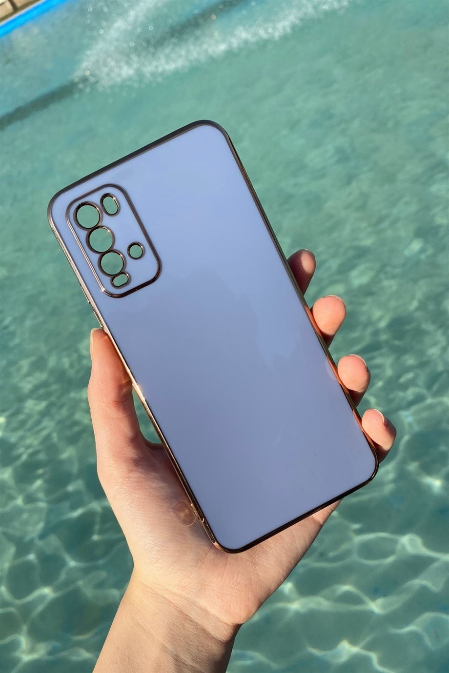 Redmi 9T Uyumlu Renkli Elegance Silikon Kılıf Lavanta