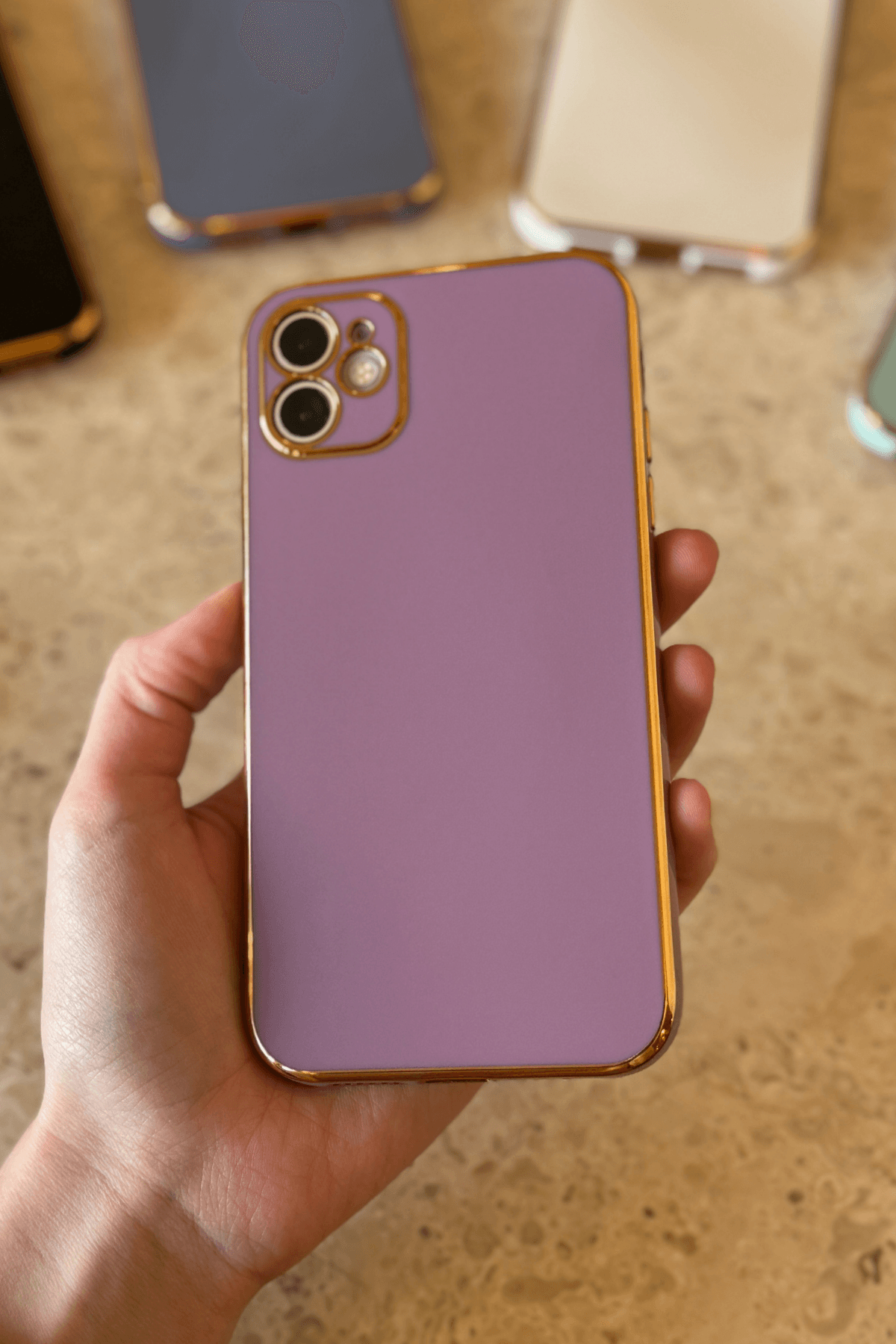 iPhone 11 Uyumlu Renkli Elegance Kılıf Mor