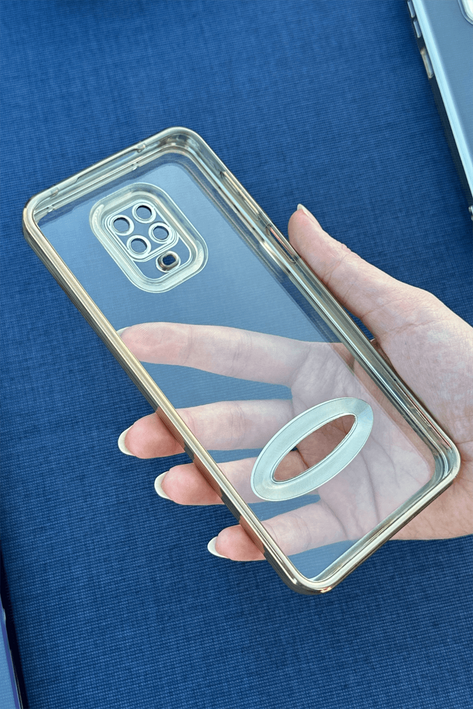 Redmi Note 9 Pro / 9s Uyumlu Logo Açık Elegance Kılıf Gold