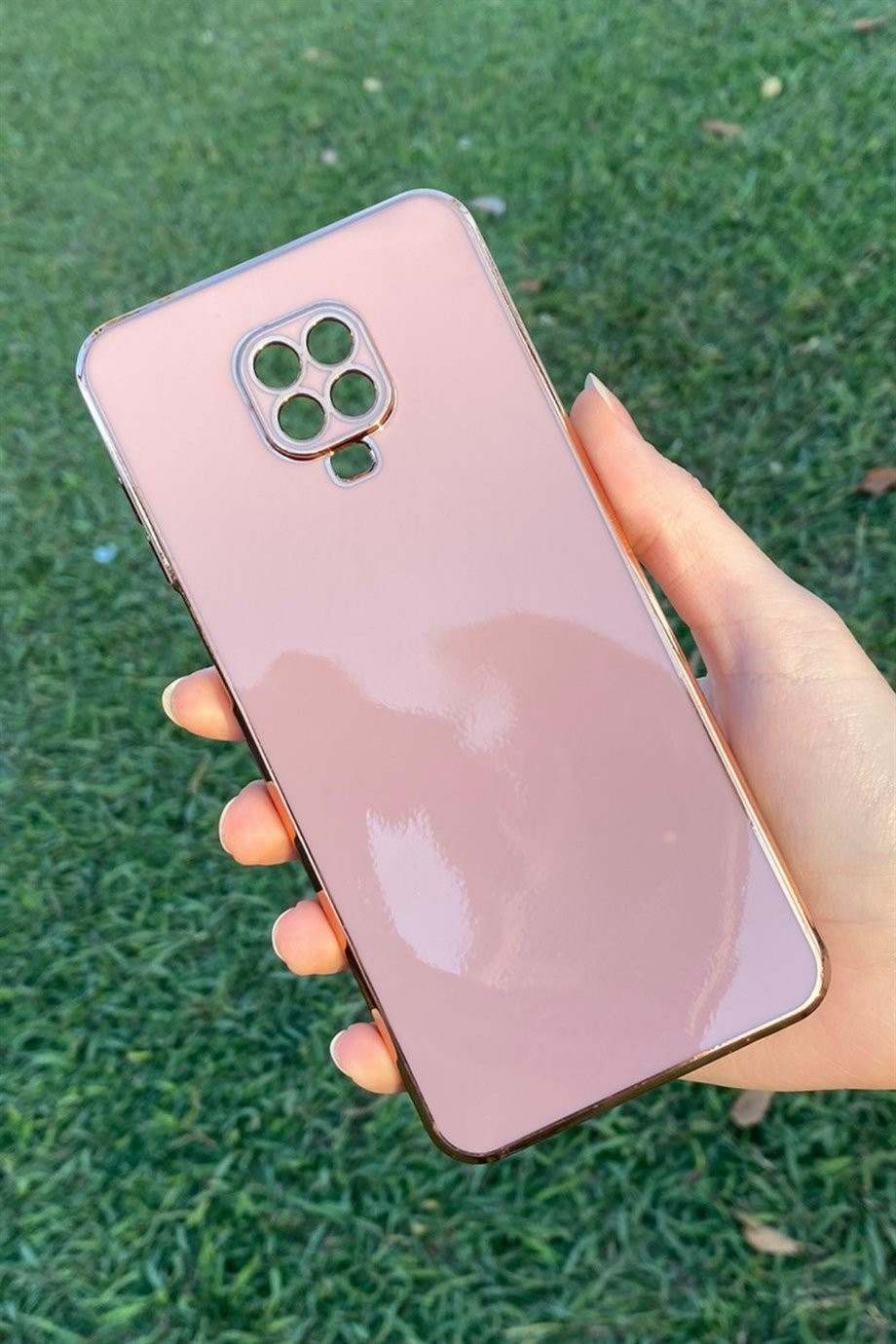 Redmi Note 9 Pro / 9s Uyumlu Renkli Elegance Silikon Kılıf Gülkurusu