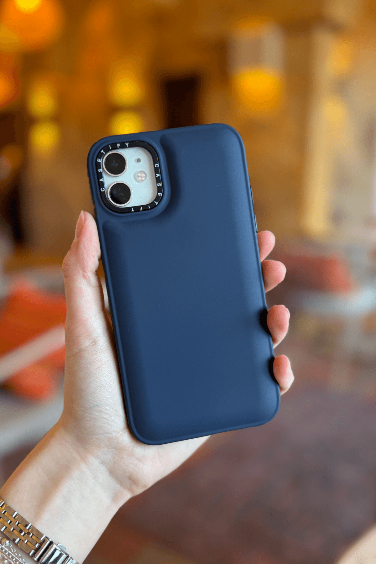 iPhone 11 Uyumlu Puffy Şişme Silikon Kılıf Lacivert