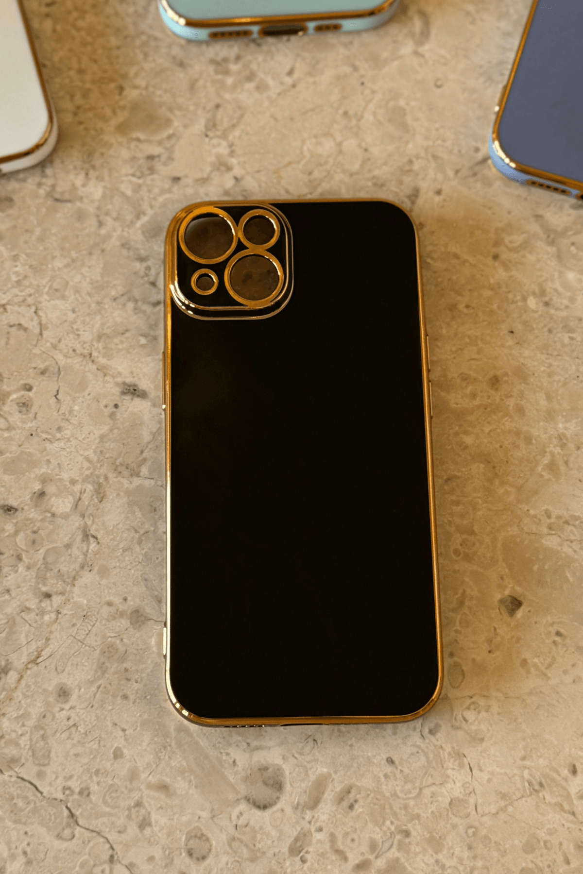 iPhone 15 Plus Uyumlu Renkli Elegance Kılıf Siyah