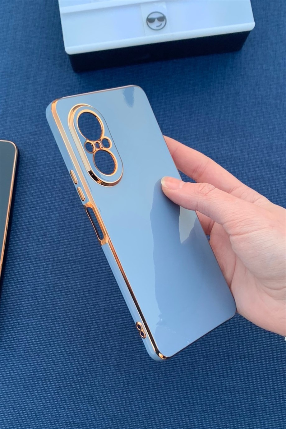 Huawei Nova 9 SE Uyumlu Renkli Elegance Silikon Kılıf Lavanta