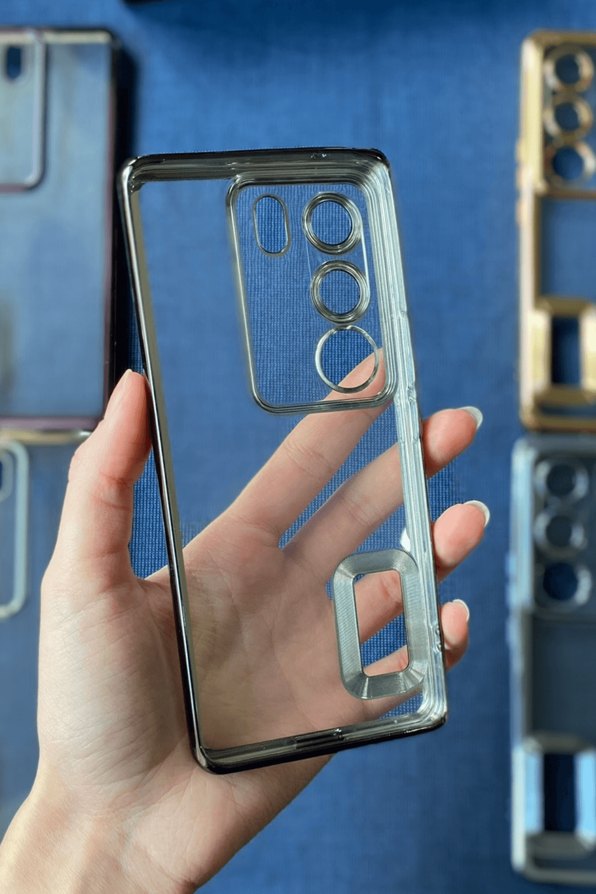 Vivo V29 5G Uyumlu Logo Açık Elegance Kılıf Siyah