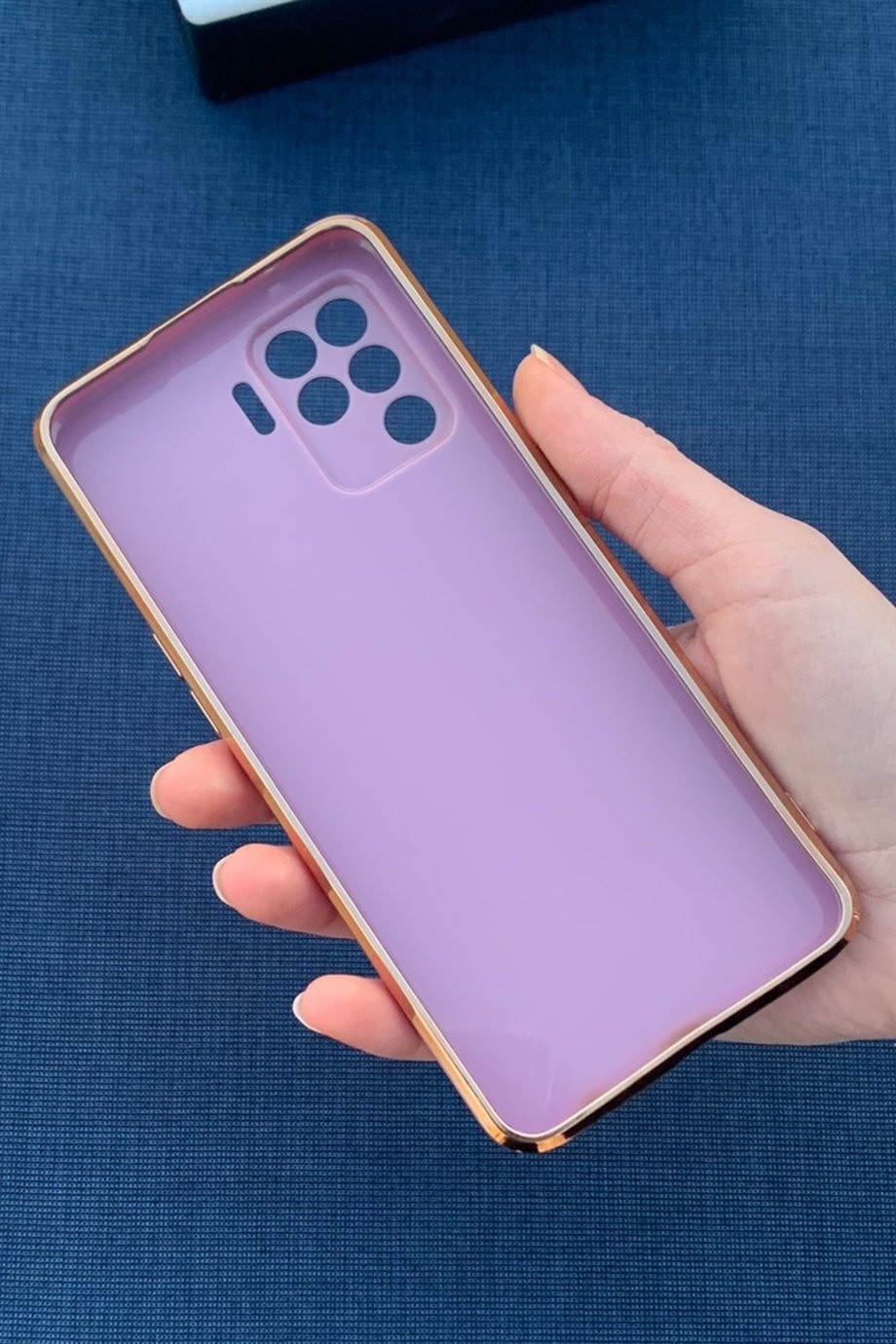 Oppo Reno 5 Lite Uyumlu Renkli Elegance Silikon Kılıf Gül Kurusu