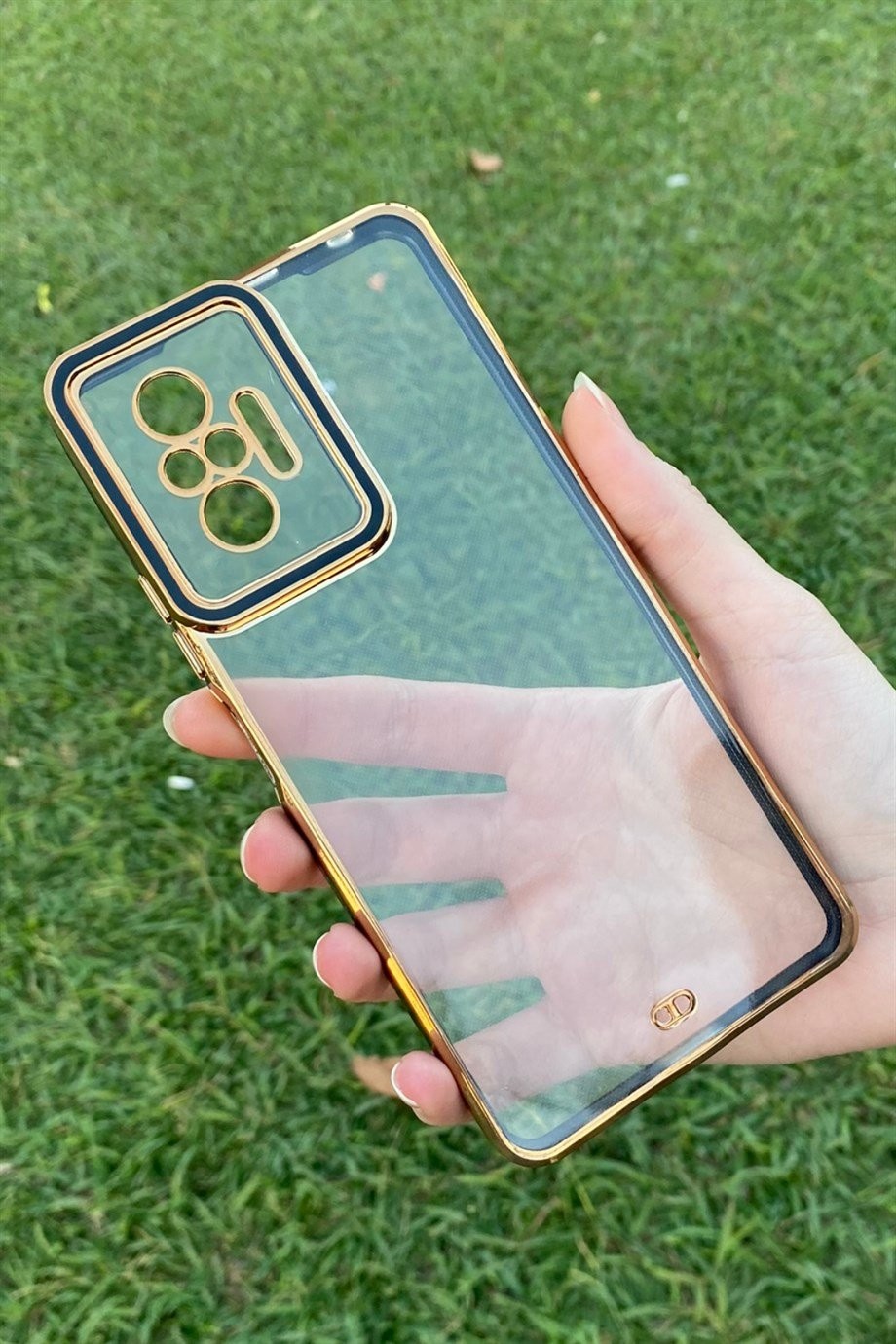 Redmi Note 10 Pro Gold Kenar Elegance Kılıf Siyah