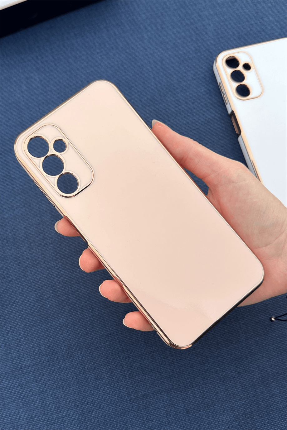 Galaxy A54 Uyumlu Renkli Elegance Silikon Kılıf Pembe