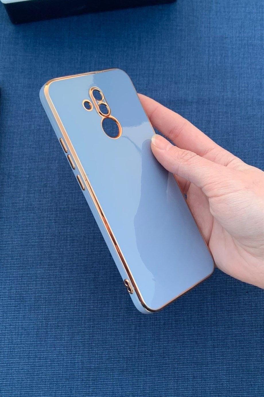 Huawei Mate 20 Lite Uyumlu Renkli Elegance Silikon Kılıf Lavanta