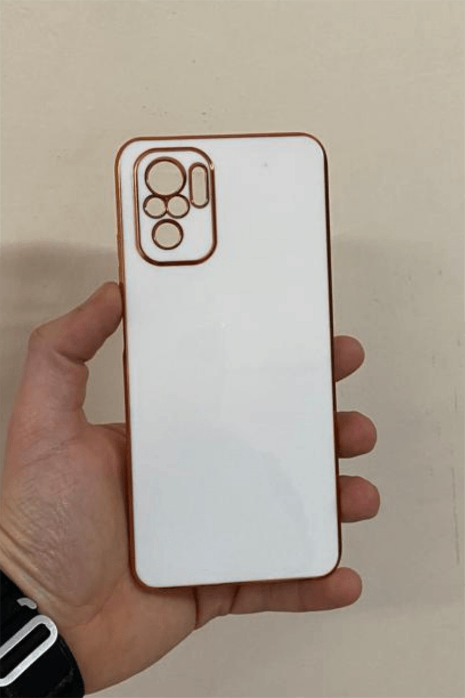 Redmi Note 10 / Note 10s Uyumlu Renkli Elegance Silikon Kılıf Beyaz