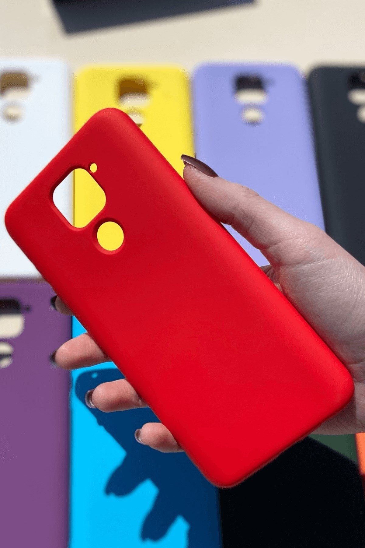 Xiaomi Redmi Note 9 Silikon Lansman Kılıf Kırmızı